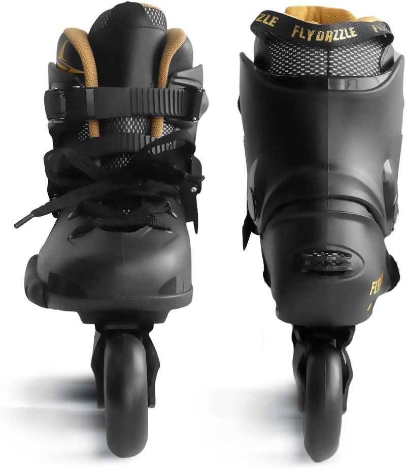 FLYDAZZLE Inline Skates for Men Urban - Freeride Slalom City Street Skating, Hard Boot ABEC-9 Bearing Ankle Support, Bonus Insoles Laces - Image 3
